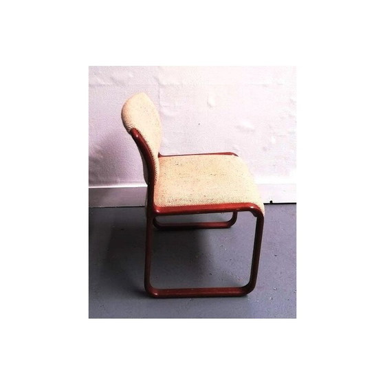 Image 1 of Set of 3 vintage Strafor wool and wood armchairs