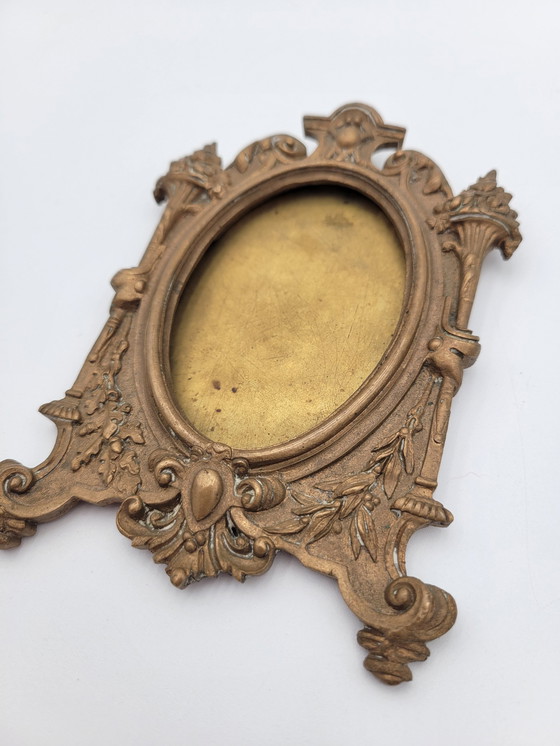 Image 1 of Small Antique Brass Photo Frame