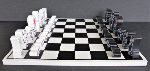 Keith Haring chess set decorative object