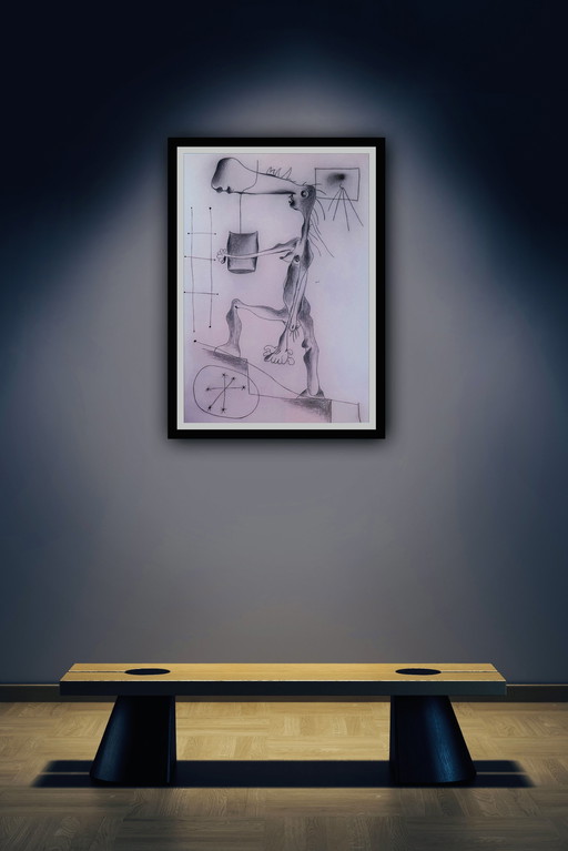 Joan Miró: "Naked Woman Climbing A Staircase, 1937". Lithograph, Signed And Numbered.