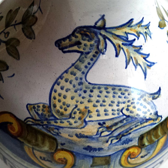 Image 1 of Handpainted Italian Deruta Vase