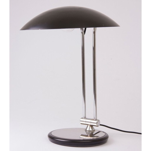Lampada da scrivania vintage nera e cromata, Germania 1960