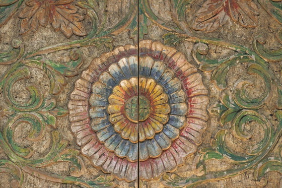 Image 1 of Pannello da parete in legno intagliato d'epoca