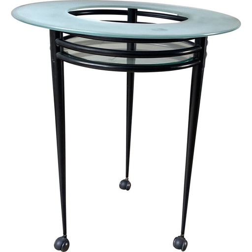 Vintage pedestal table on wheels by Pascal Mourgue for Artelano