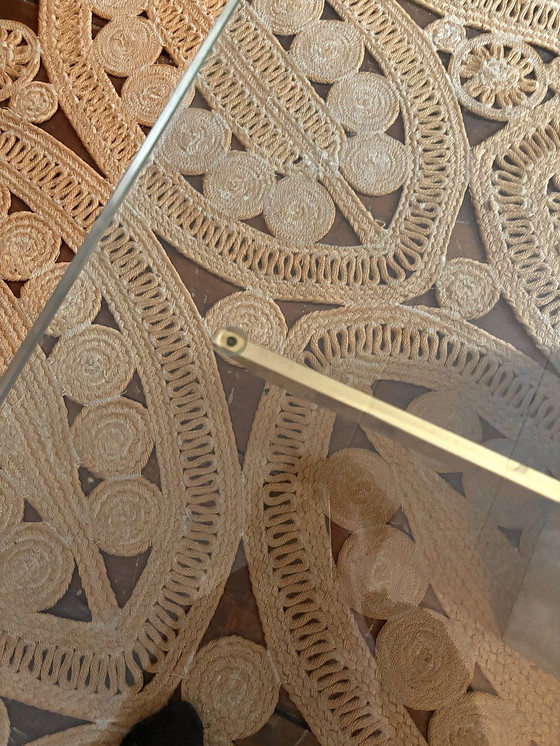 Image 1 of Tavolino da caffè in travertino, ottone e vetro, Artedi Italia, anni '70 