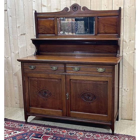 Image 1 of Vintage Art Nouveau mahogany highboard, England