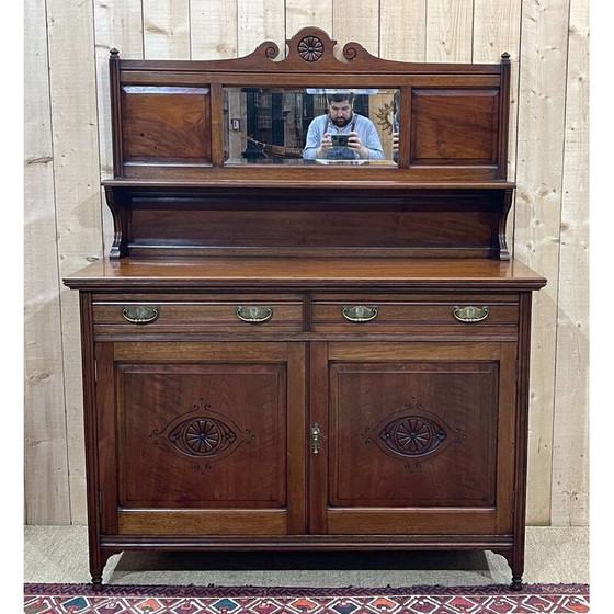 Image 1 of Vintage Art Nouveau mahogany highboard, England