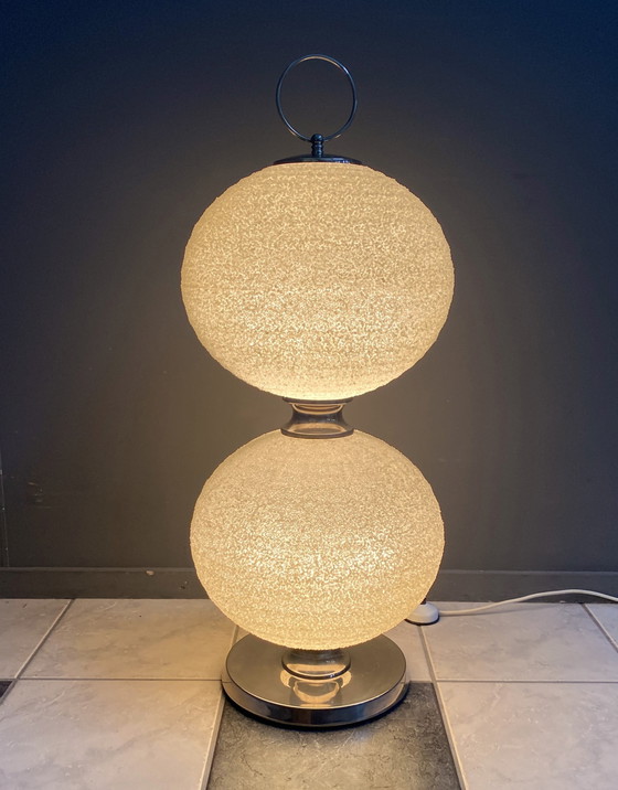 Image 1 of Double Light Sugarball Floor Lamp By John En Sylvia Reid For Rotaflex