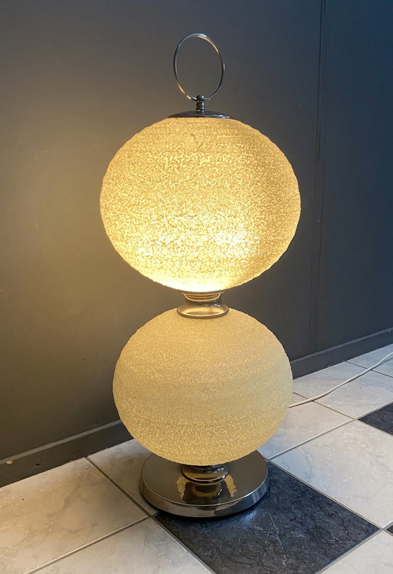 Image 1 of Double Light Sugarball Floor Lamp By John En Sylvia Reid For Rotaflex