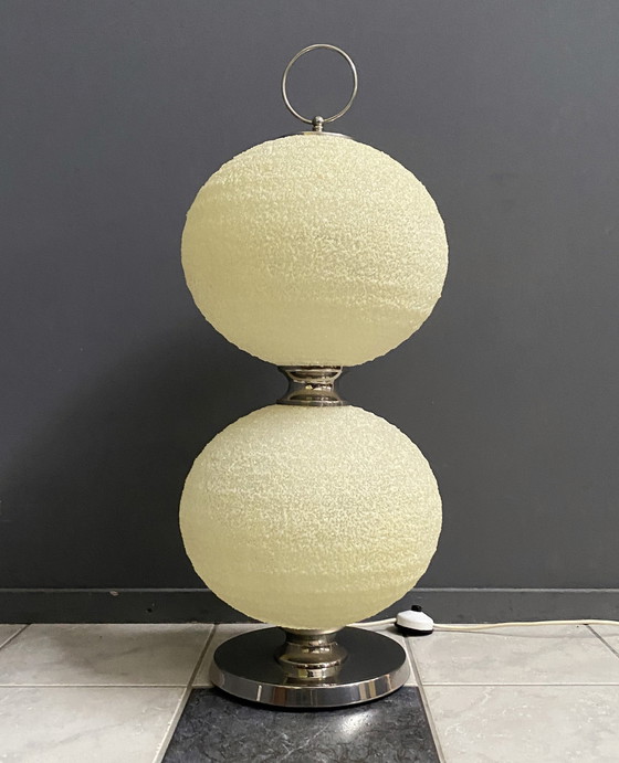 Image 1 of Double Light Sugarball Floor Lamp By John En Sylvia Reid For Rotaflex