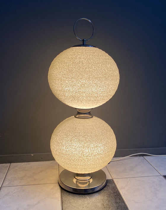 Image 1 of Double Light Sugarball Floor Lamp By John En Sylvia Reid For Rotaflex