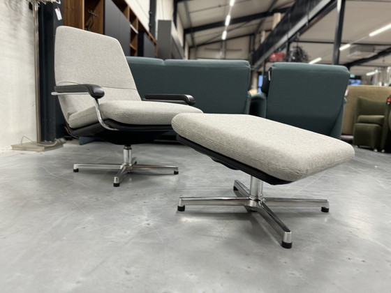 Image 1 of Gelderland 400 Armchair With Footstool Duo Upholstery