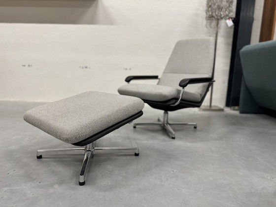 Image 1 of Gelderland 400 Armchair With Footstool Duo Upholstery