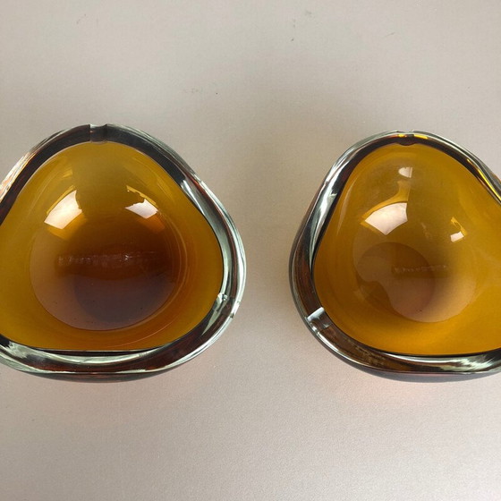 Image 1 of Pair of vintage New Old Stock Murano Ashtray Elements Antonio da Ros for Cenedese 1960s