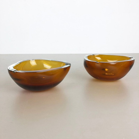 Image 1 of Pair of vintage New Old Stock Murano Ashtray Elements Antonio da Ros for Cenedese 1960s