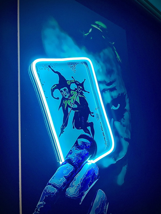 Image 1 of Ledmansion Joker Card Blue Popart Wall Art Led Lamp