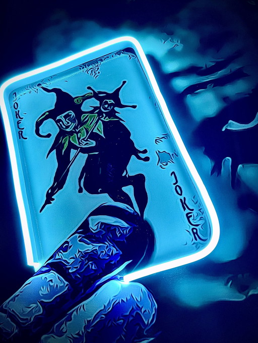 Ledmansion Joker Card Blue Popart Wall Art Led Lamp