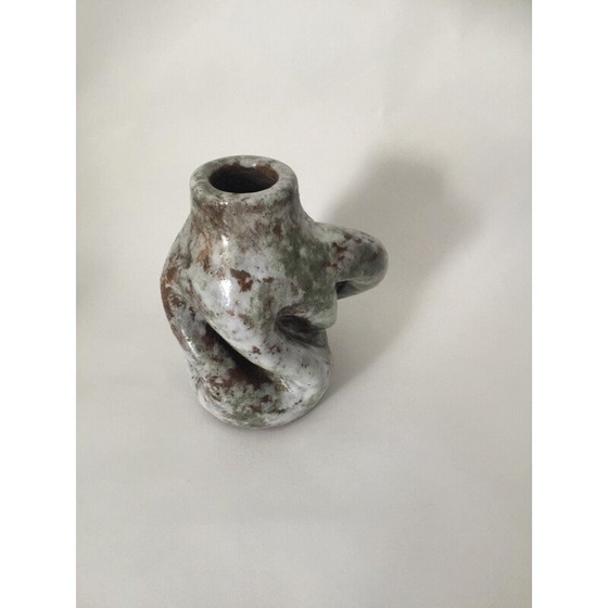 Image 1 of Pair of vintage glazed ceramic vases by Alexandre Kostanda, France