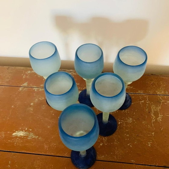 Image 1 of Set di 6 calici vintage in pasta di vetro