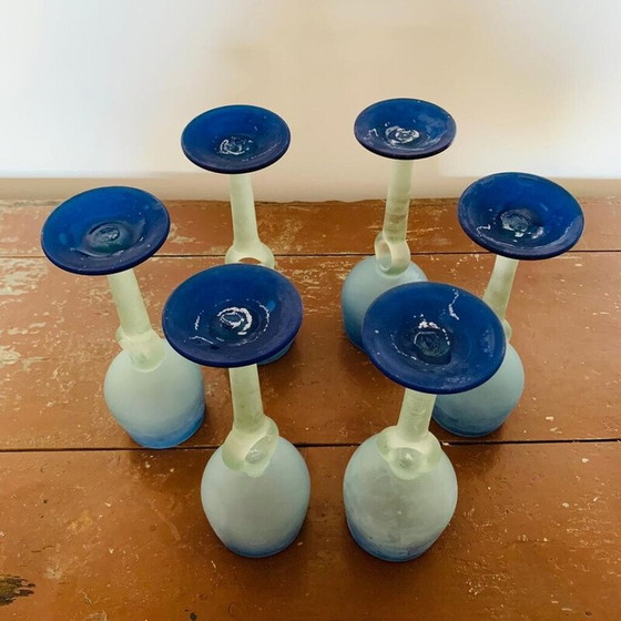 Image 1 of Set di 6 calici vintage in pasta di vetro