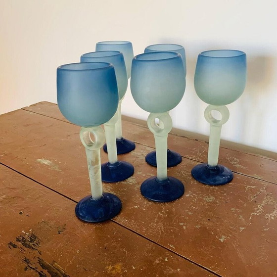 Image 1 of Set di 6 calici vintage in pasta di vetro