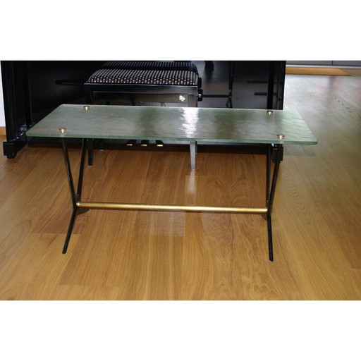 Vintage aluminum coffee table by Jarden, France 1950