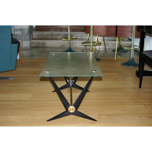 Vintage aluminum coffee table by Jarden, France 1950