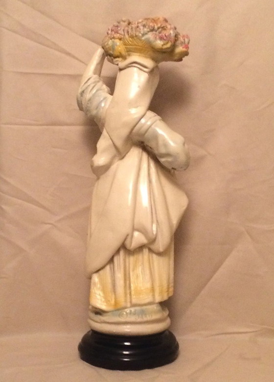 Image 1 of Art Nouveau 1900 Jaru Art Statue " Young Peasant Woman "