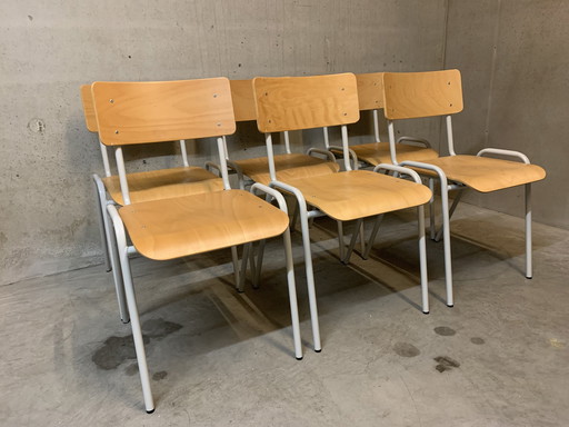 6 X Stackable Industrial Chair