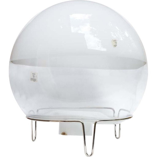 Vintage spherical glass table lamp by Angelo Mangiarotti