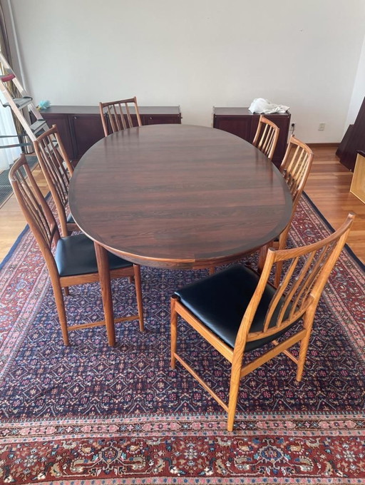 Rosewood Dining Set Designed By Torbjørn Afdal For Bruksbo