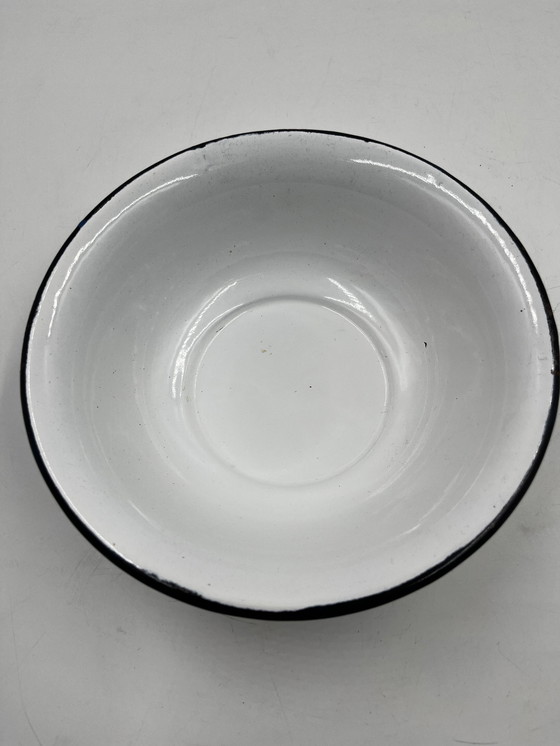 Image 1 of Enameled Jug And Bowl