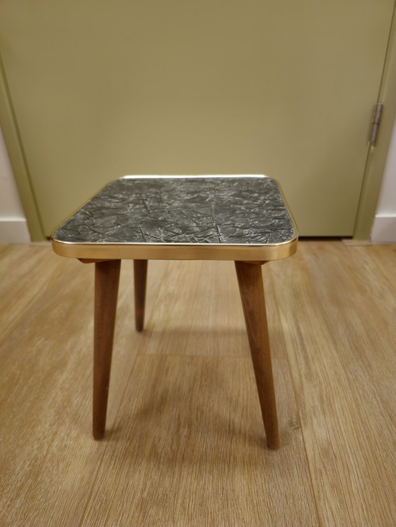 Image 1 of Vintage Marble Look Plant Table Side Table