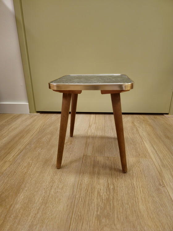 Image 1 of Vintage Marble Look Plant Table Side Table