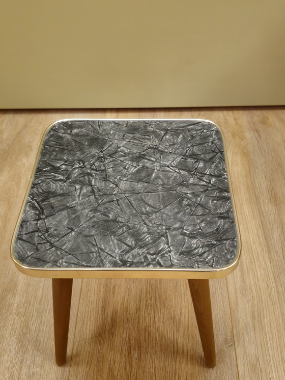 Image 1 of Vintage Marble Look Plant Table Side Table