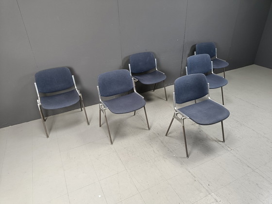 Image 1 of Vintage Dsc 106 Side Chairs By Giancarlo Piretti For Castelli, Set Of 6