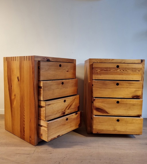 2x Ate van Apeldoorn for Houtwerk Hattem 1970s Pine cabinet