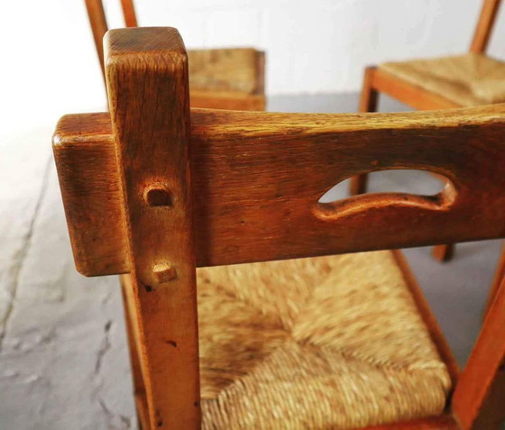 Image 1 of Set of six brutalist, rustic dining chairs