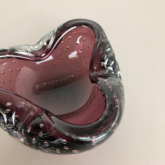 Image 1 of Vintage Murano glass ashtray with bubbles, Italy 1970s