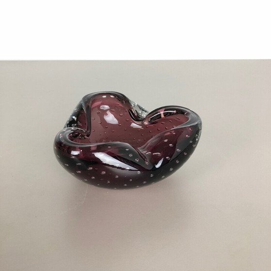 Image 1 of Vintage Murano glass ashtray with bubbles, Italy 1970s