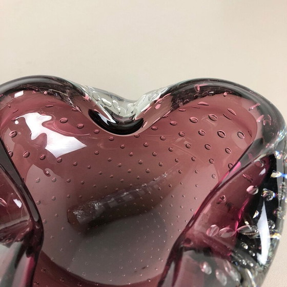 Image 1 of Vintage Murano glass ashtray with bubbles, Italy 1970s