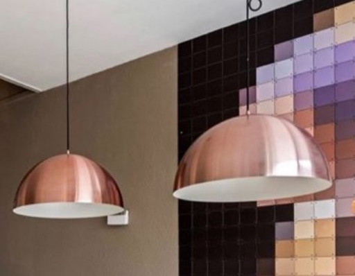 2x Lucide Copper Pendant Lamps