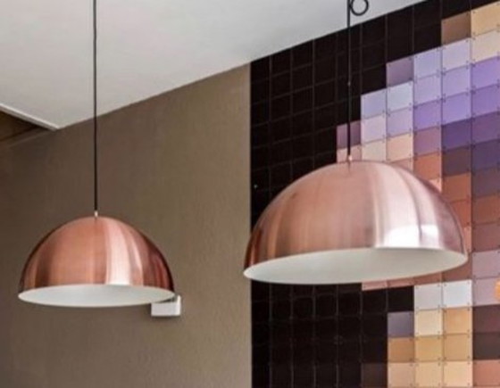 Image 1 of 2x Lucide Copper Pendant Lamps