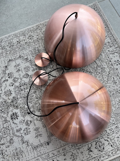 2x Lucide Copper Pendant Lamps