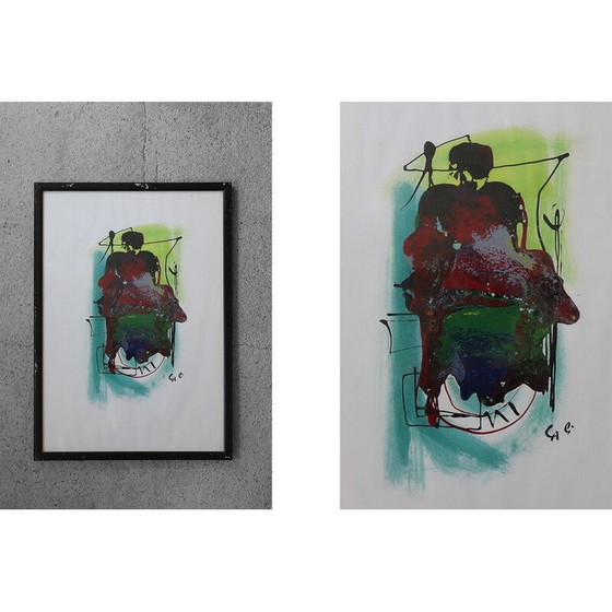 Image 1 of Dipinto d'epoca su carta di Rosario Calì, 1970