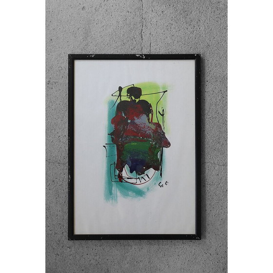 Image 1 of Dipinto d'epoca su carta di Rosario Calì, 1970