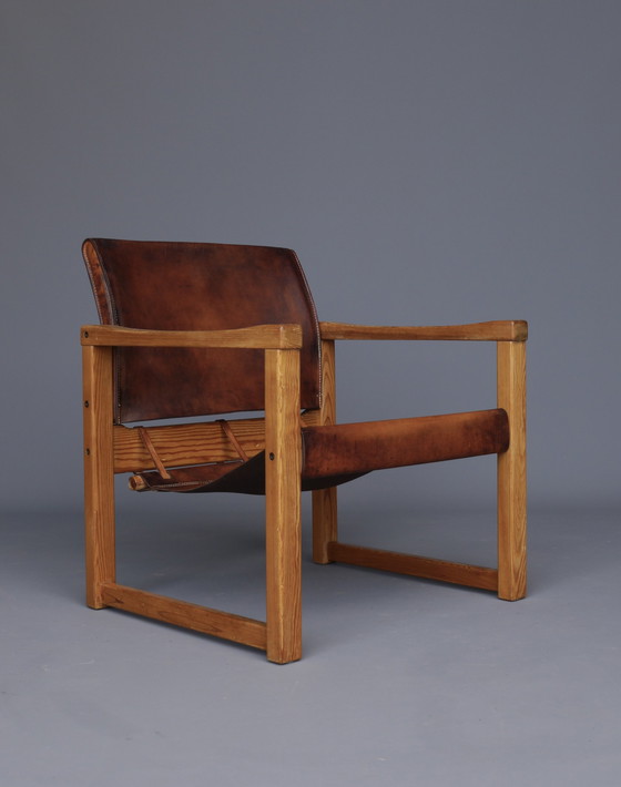 Image 1 of Diana Safari Lounge Chair in Leather and Pine by Karin Mobring for Ikea