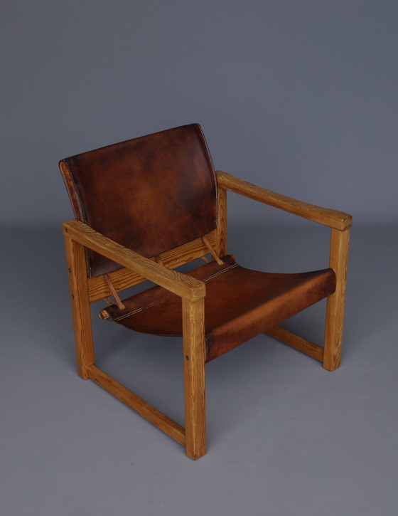 Image 1 of Diana Safari Lounge Chair in Leather and Pine by Karin Mobring for Ikea