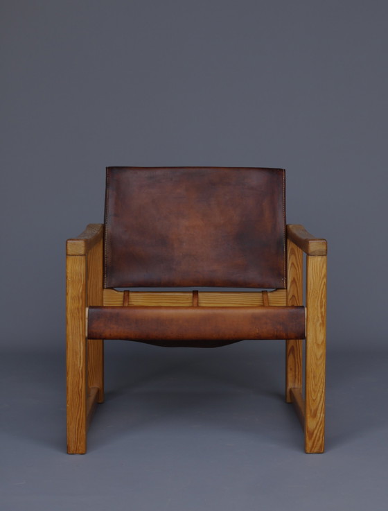 Image 1 of Diana Safari Lounge Chair in Leather and Pine by Karin Mobring for Ikea