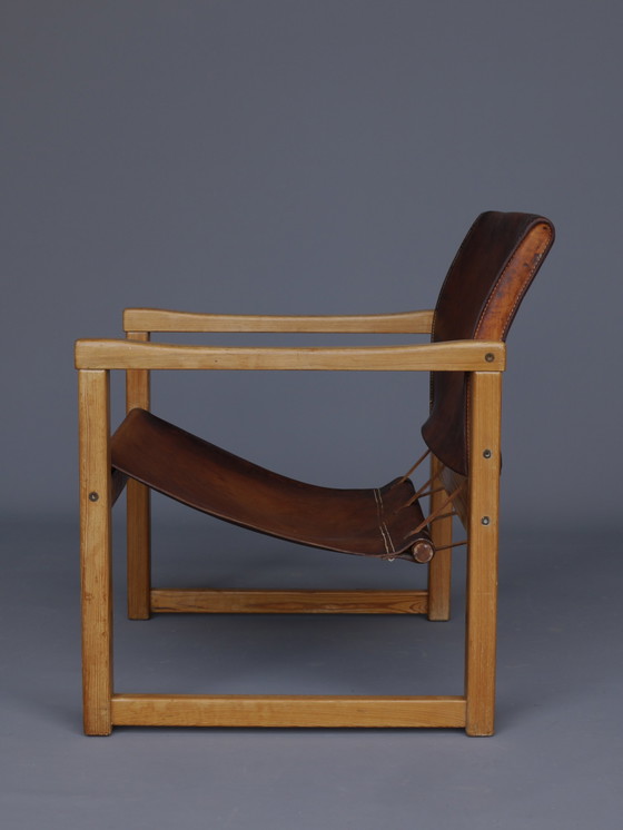 Image 1 of Diana Safari Lounge Chair in Leather and Pine by Karin Mobring for Ikea